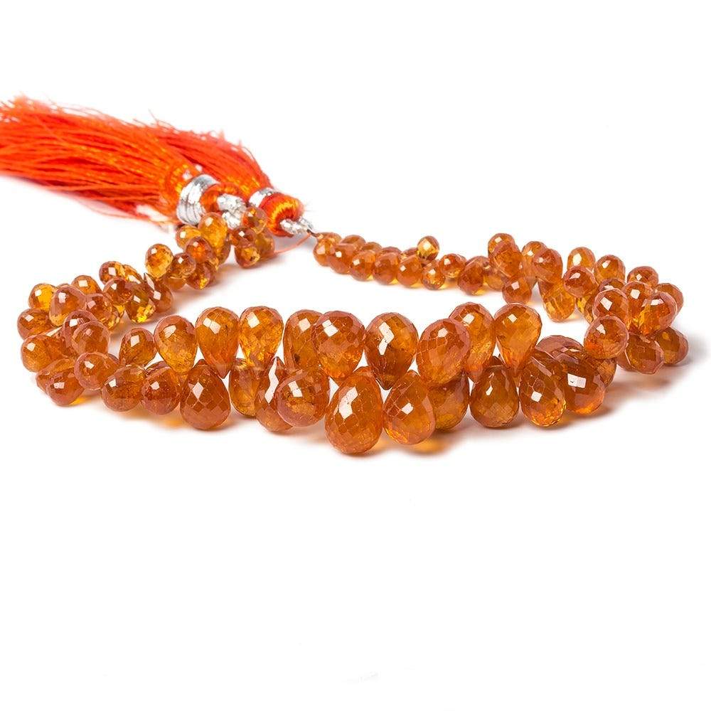 5x3-10x6mm Mandarin Garnet Faceted Tear Drop Beads 8 inch 110 pieces AAA - Beadsofcambay.com
