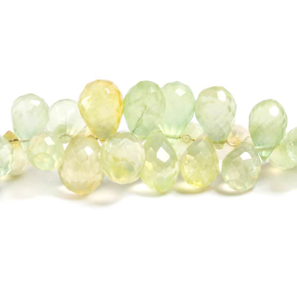 5x3-11x7mm Prehnite faceted tear drop beads 8 inch 80 pieces - Beadsofcambay.com