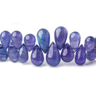 5x3-13x8mm Tanzanite plain tear drop beads 16 inch 155 pieces AA Grade - Beadsofcambay.com