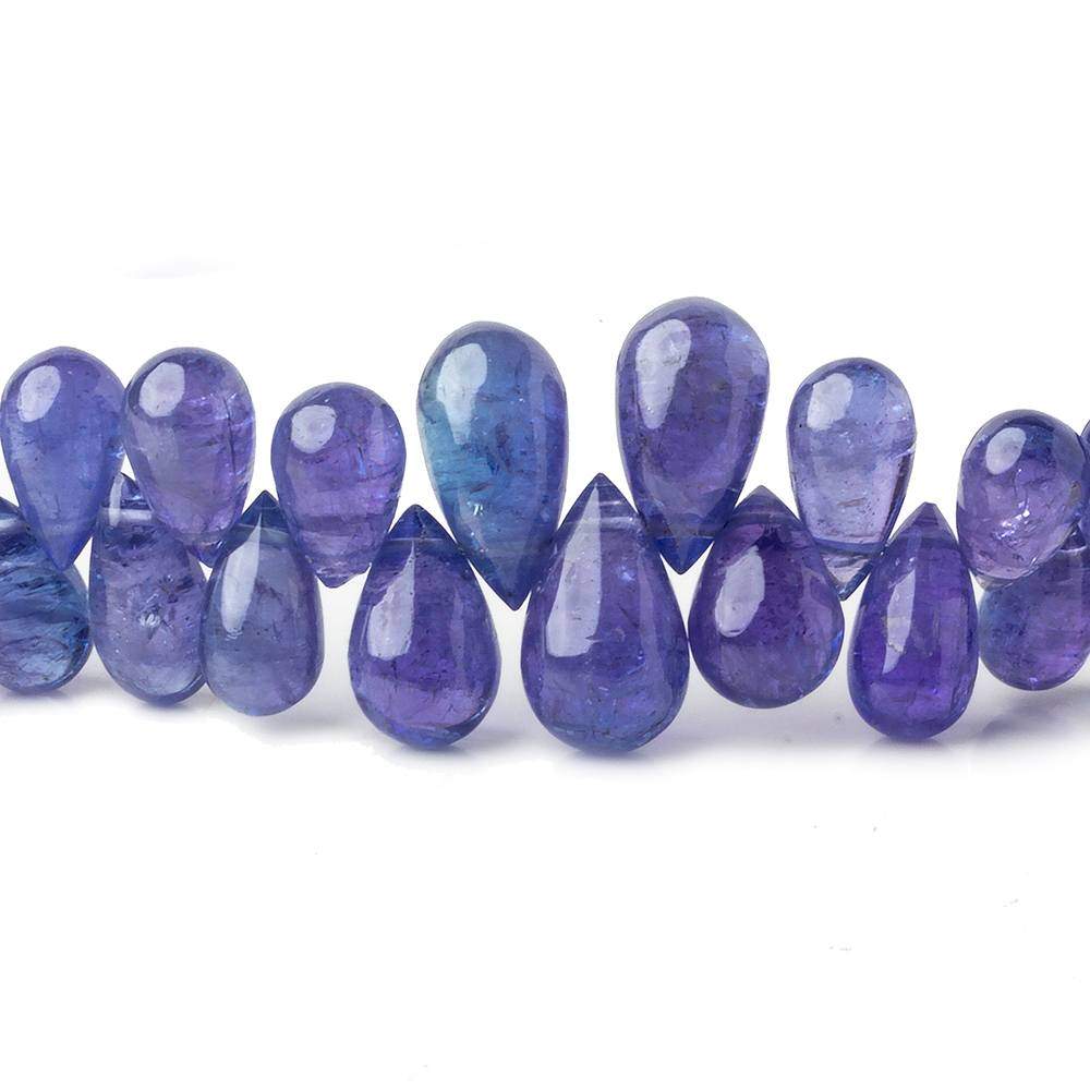 5x3-13x8mm Tanzanite plain tear drop beads 16 inch 155 pieces AA Grade - Beadsofcambay.com