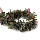 5x3-14x3mm Multi Color Tourmaline top drilled Natural Crystals 7.75 inch 88 beads AA - Beadsofcambay.com