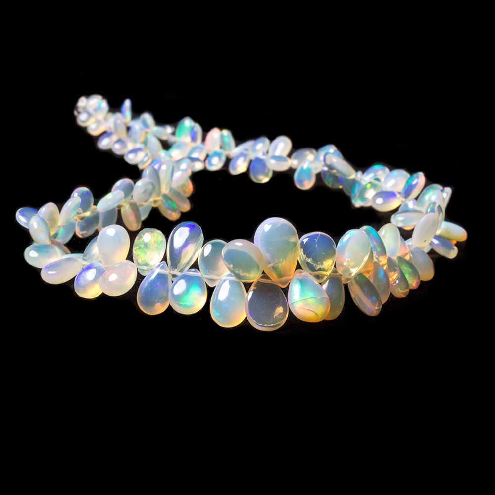 5x3-14x9mm Ethiopian Opal Plain Pear Beads 16 inch 127 pieces AA Grade - Beadsofcambay.com
