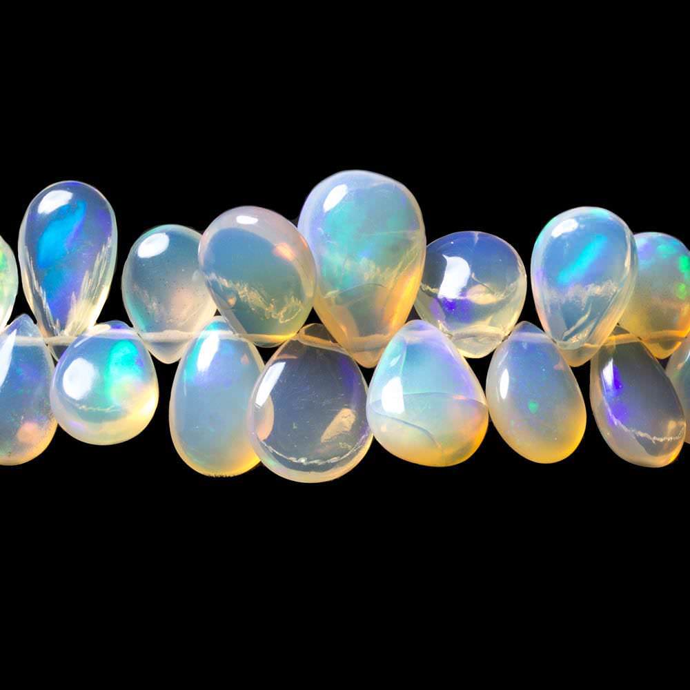 5x3-14x9mm Ethiopian Opal Plain Pear Beads 16 inch 127 pieces AA Grade - Beadsofcambay.com