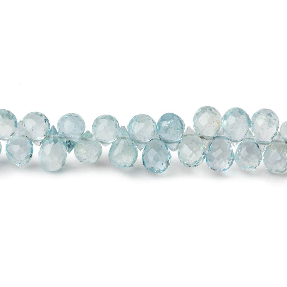 5x3-6x3mm Aquamarine faceted petite tear drop beads 8 inch 116 pieces - Beadsofcambay.com