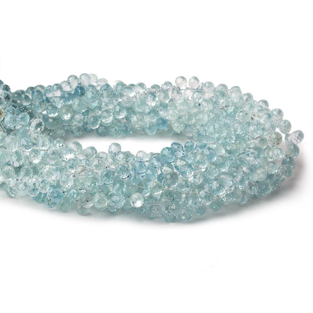 5x3-6x3mm Aquamarine faceted petite tear drop beads 8 inch 116 pieces - Beadsofcambay.com