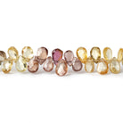 5x3-6x3mm Multi Color Zircon faceted pear briolettes 8 inch 85 beads AAA - Beadsofcambay.com