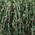 5x3-6x4mm Emerald chip nugget Silver Chain by the foot - Beadsofcambay.com