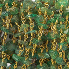5x3-6x4mm Emerald chip nugget Vermeil Chain by the foot - Beadsofcambay.com