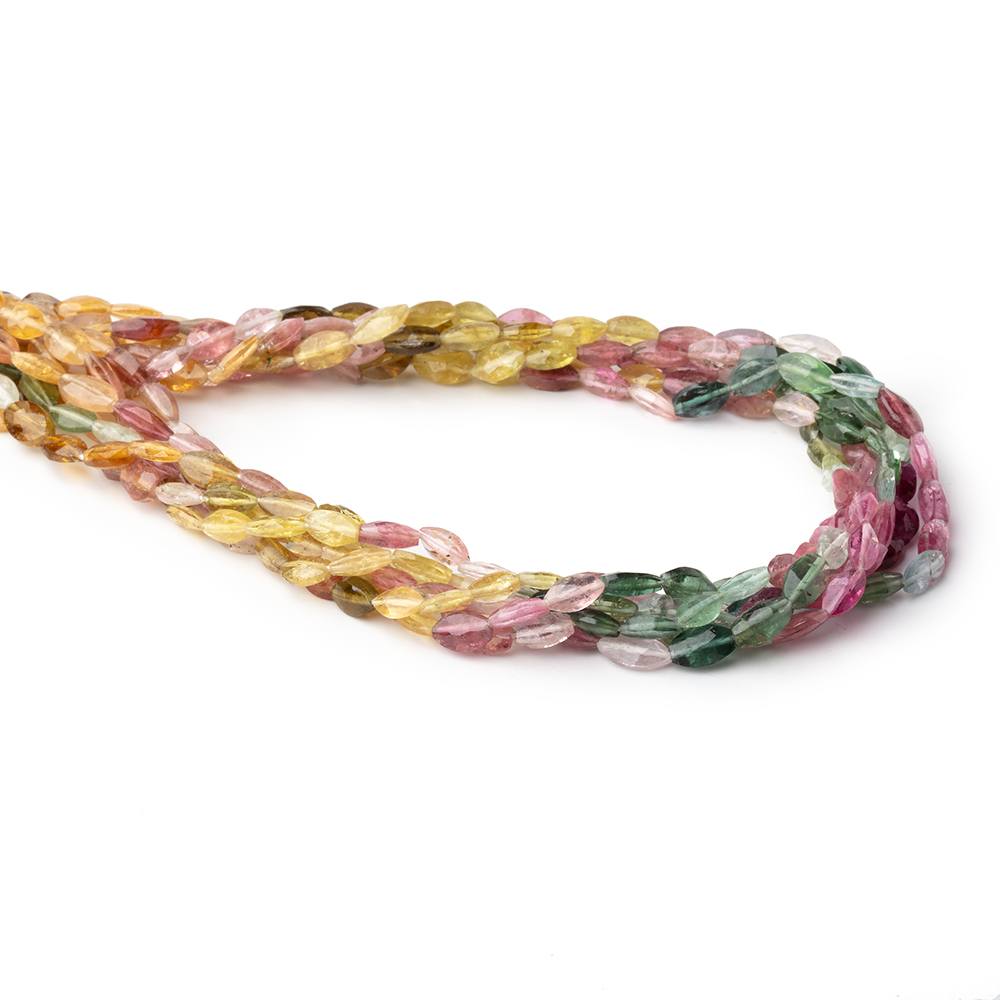 5x3-6x4mm Multi Color Tourmaline Faceted Marquise Beads 14 inch 57 pieces - Beadsofcambay.com