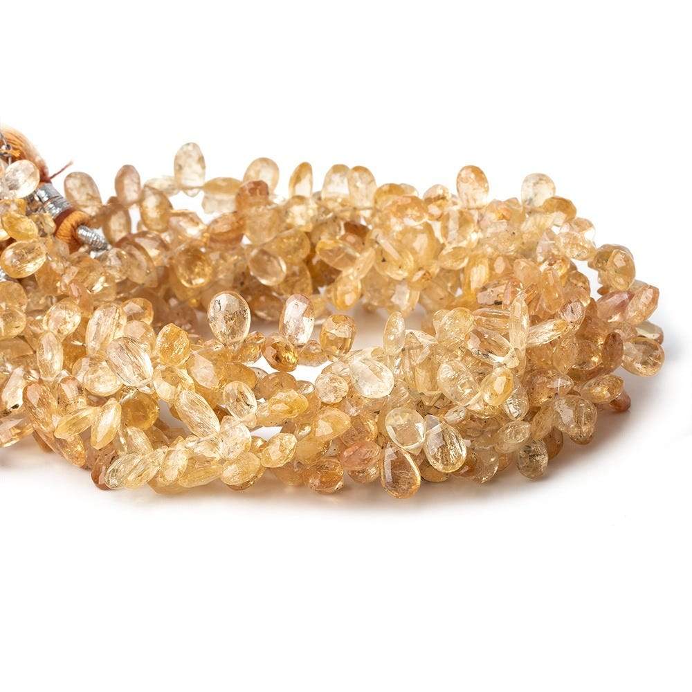 5x3-6x5mm Imperial Topaz Faceted Pear Beads 8 inch 84 pieces A - Beadsofcambay.com