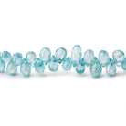 5x3-7x4mm Blue Zircon Faceted Tear Drop Beads 8 inch 85 pieces - Beadsofcambay.com