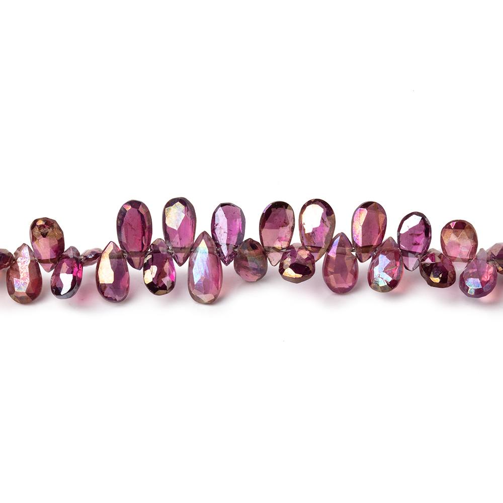 5x3-7x4mm Mystic Garnet Faceted Pear Beads 8 inch 78 pieces - Beadsofcambay.com