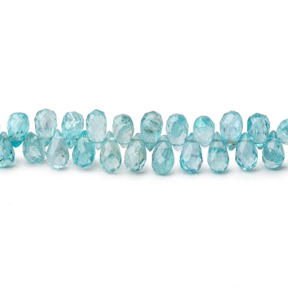 5x3-7x4mm Poolwater Blue Apatite Faceted Tear Drop Beads 8 inch 84 pieces - Beadsofcambay.com