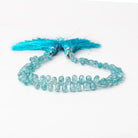 5x3-7x4mm Poolwater Blue Apatite Faceted Tear Drop Beads 8 inch 84 pieces - Beadsofcambay.com