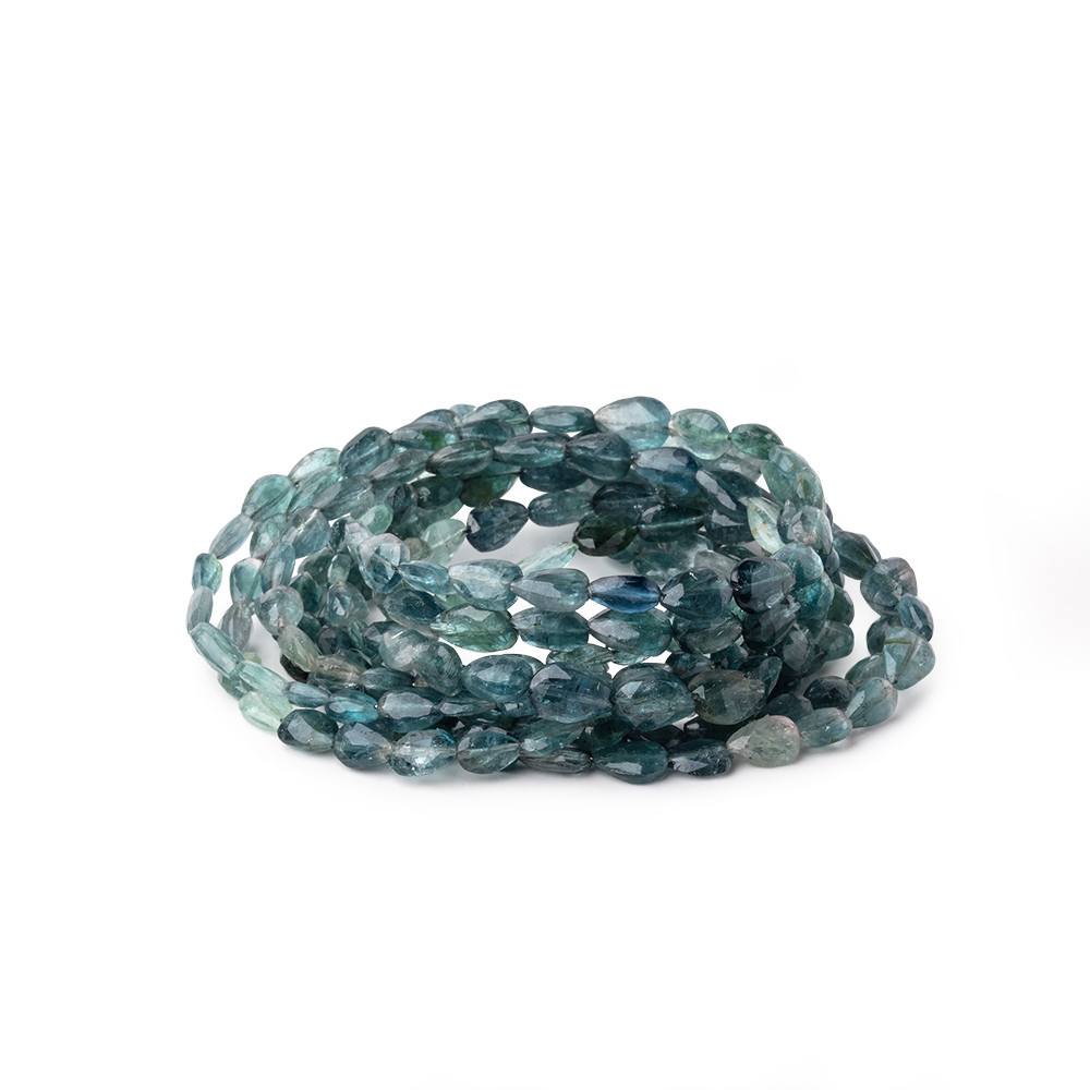 5x3-7x5mm Indicolite Bi-Color Tourmaline Faceted Pear Beads 16 inch 69 pieces - Beadsofcambay.com