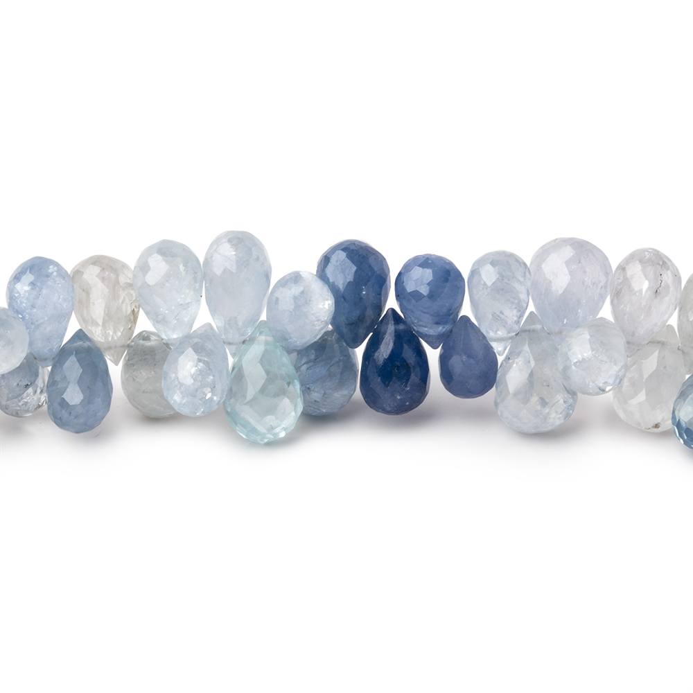 5x3-8x6mm Ceylon Sapphire Faceted Tear Drop Beads 7.5 inch 90 pieces AA - Beadsofcambay.com
