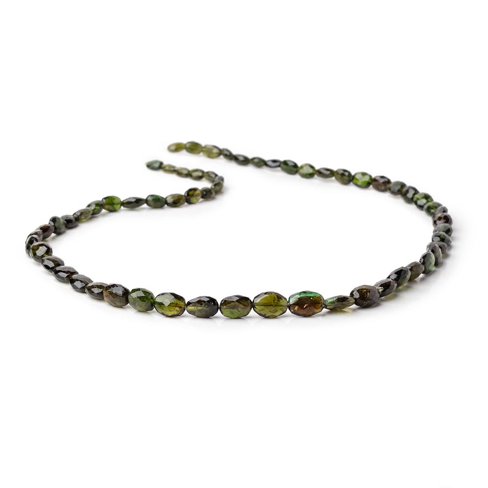 5x3-8x6mm Chrome Tourmaline Faceted Oval Beads 14.5 inch 55 pieces - Beadsofcambay.com