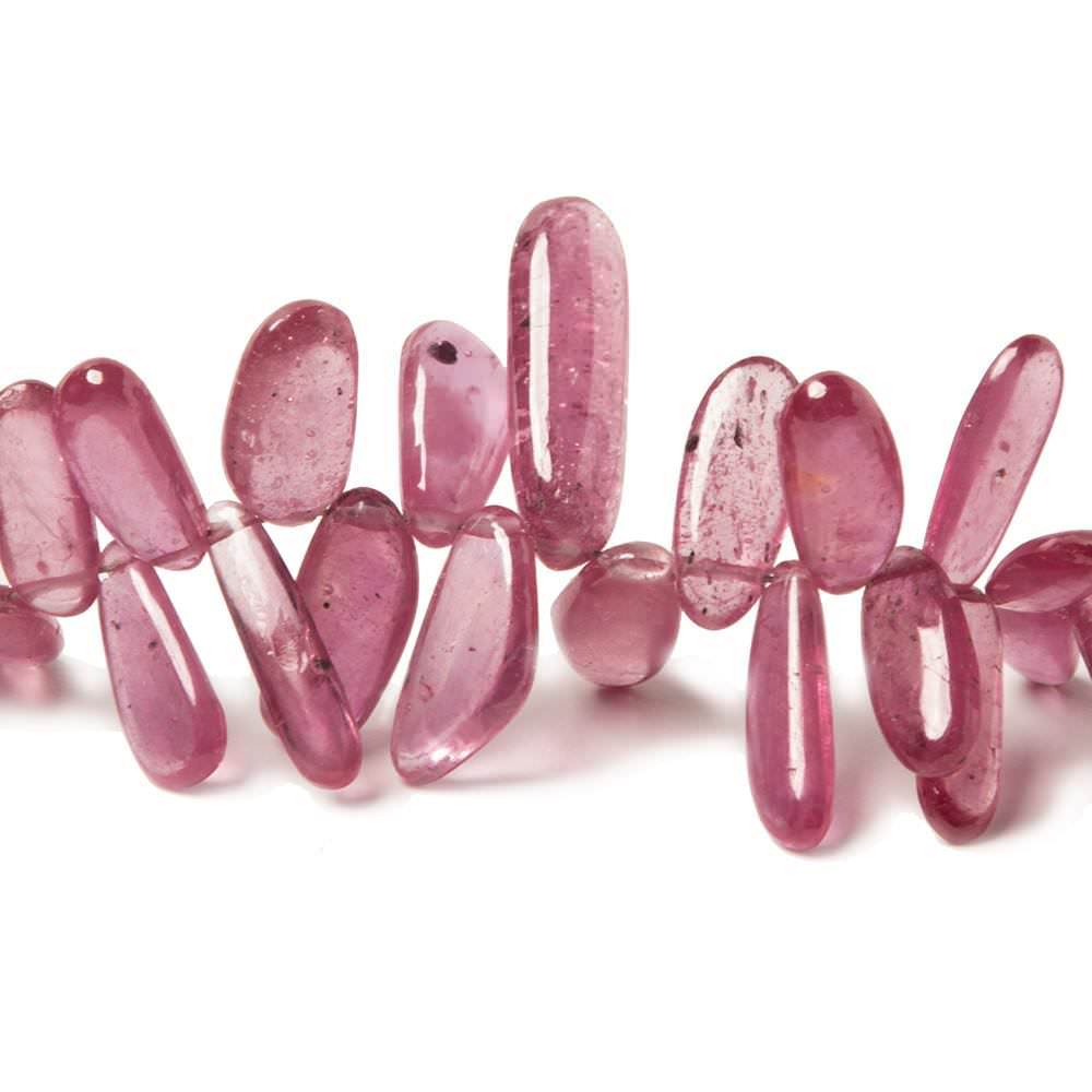 5x3-9x4mm Ruby glass filled plain free shape beads 18 inch 210 pieces - Beadsofcambay.com