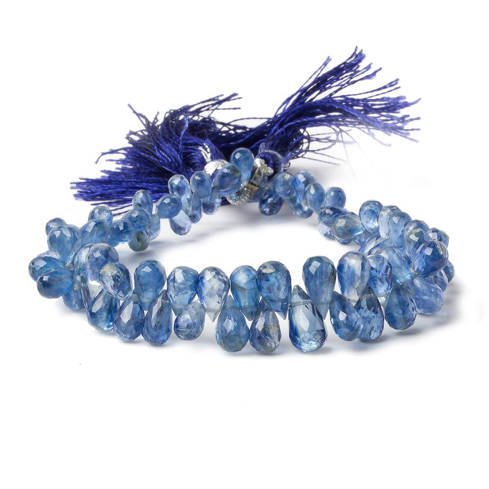 5x3-9x5mm Kyanite Faceted Tear Drop Beads 7 inch 82 pieces - Beadsofcambay.com