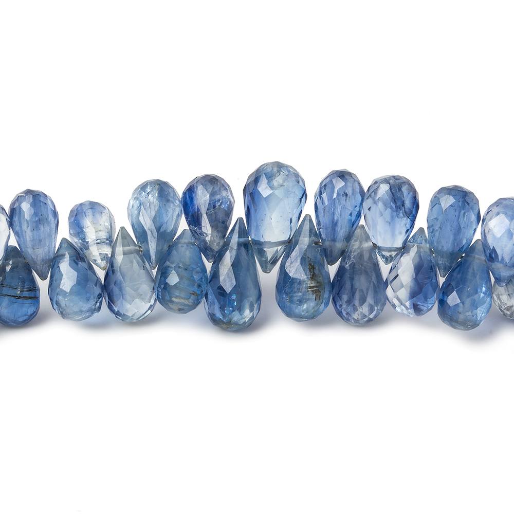 5x3-9x5mm Kyanite Faceted Tear Drop Beads 7 inch 82 pieces - Beadsofcambay.com