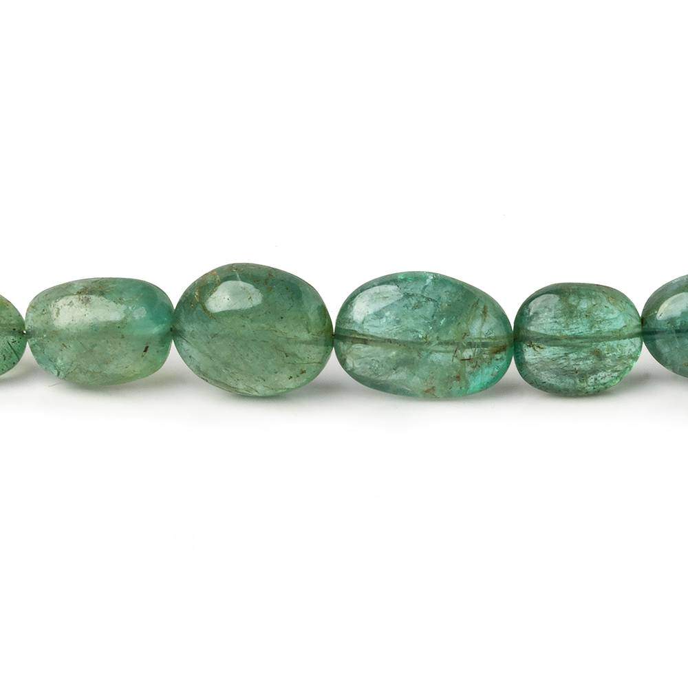 5x3.5-12x7mm Emerald plain nugget beads 18 inches 61 pieces A - Beadsofcambay.com