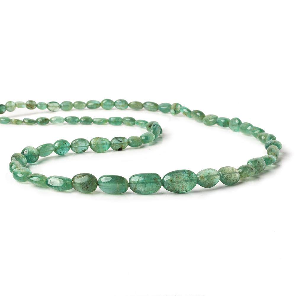5x3.5-12x7mm Emerald plain nugget beads 18 inches 61 pieces A - Beadsofcambay.com