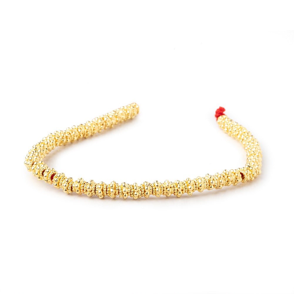 5x3mm 22kt Gold Plated Copper Twisted Spacer Beads 8 inch 60 pieces - Beadsofcambay.com
