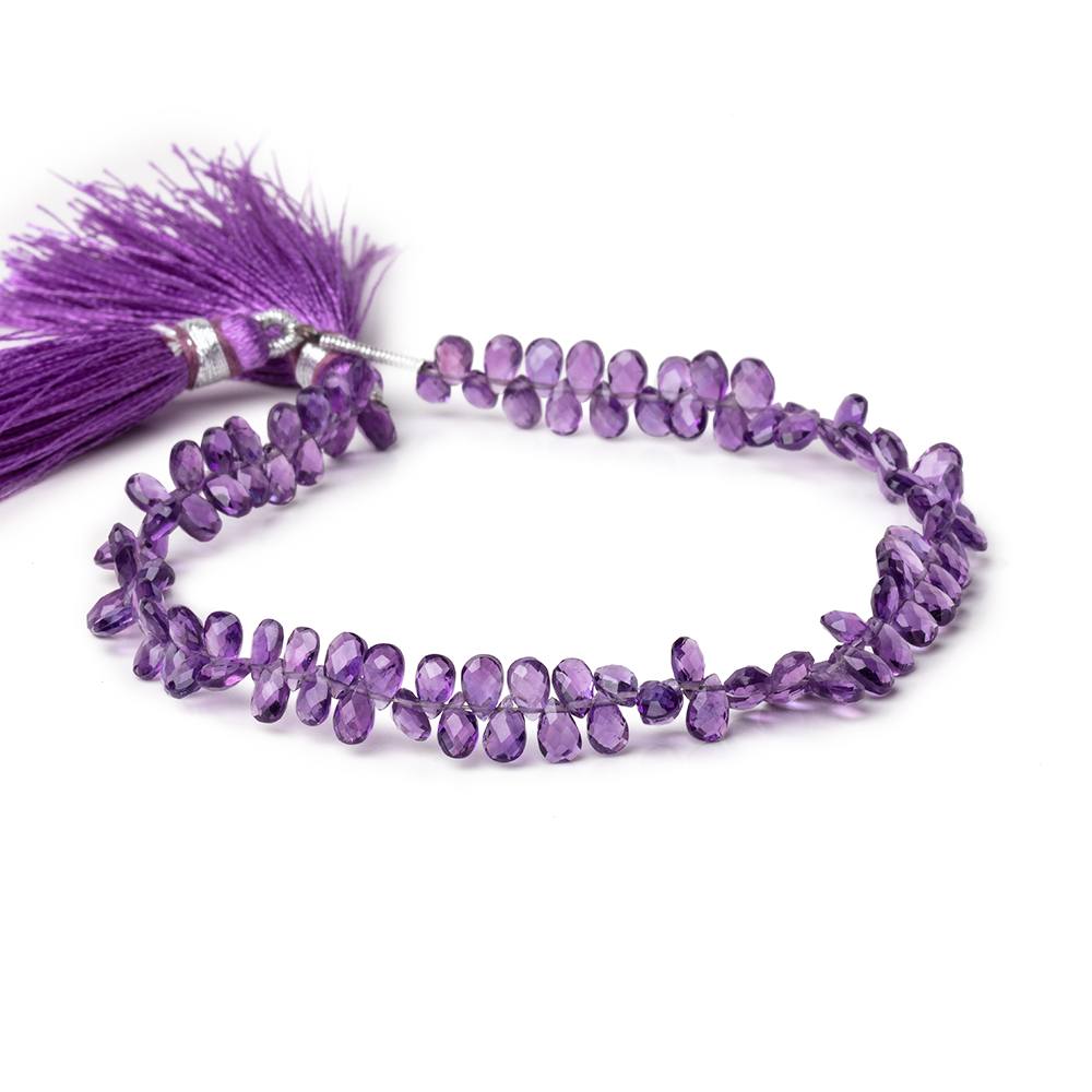 5x3mm Amethyst Faceted Pear Beads 8 inch 108 pieces - Beadsofcambay.com