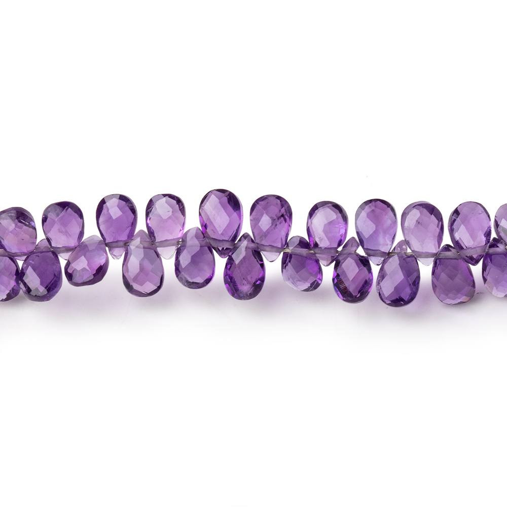 5x3mm Amethyst Faceted Pear Beads 8 inch 108 pieces - Beadsofcambay.com