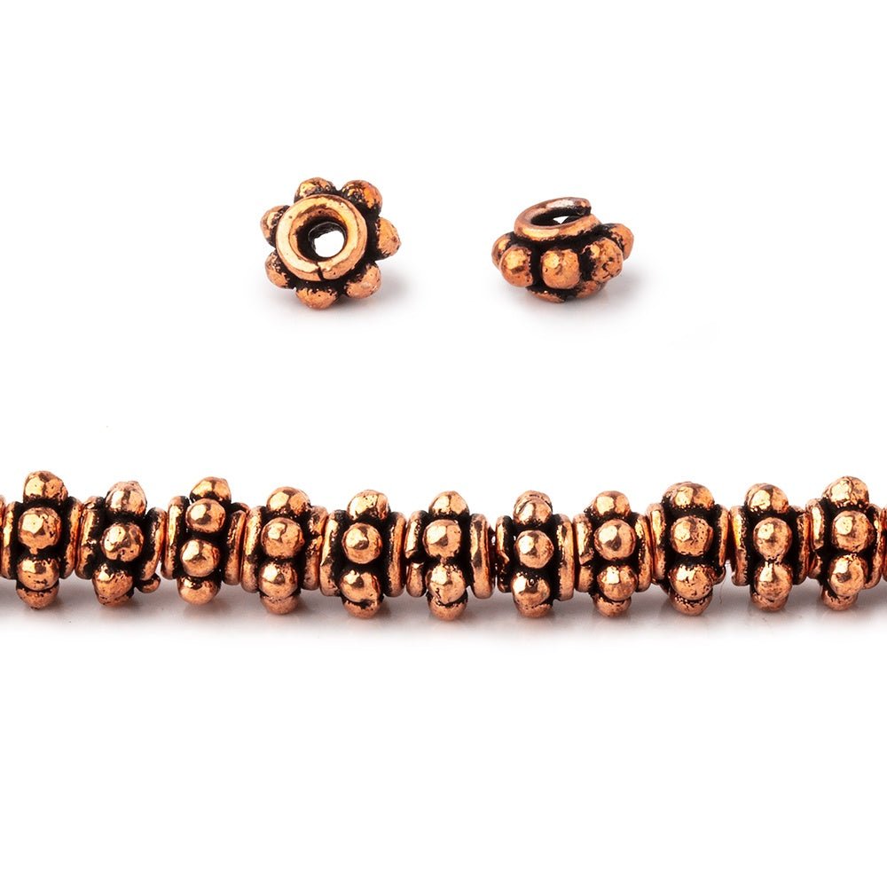 5x3mm Antiqued Copper Spacer Beads 8 inch 63 pieces - Beadsofcambay.com