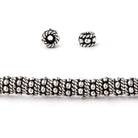5x3mm Antiqued Sterling Silver Plated Copper Twisted Spacer 8 inch 63 beads - Beadsofcambay.com