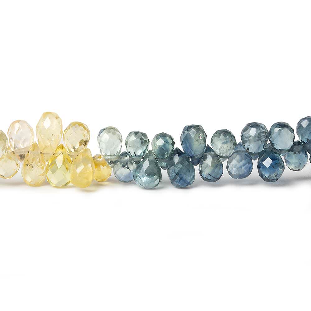 5x3mm Ceylon Sapphire Beads Tear Drop Briolette 8.75 inch 143 pieces - Beadsofcambay.com