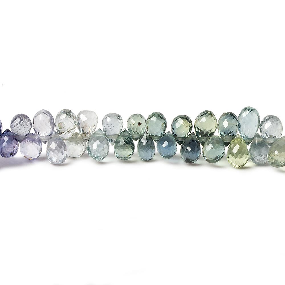 5x3mm Multi Color Sappphire Faceted Tear Drop Beads 7.5 inch 126 pieces - Beadsofcambay.com
