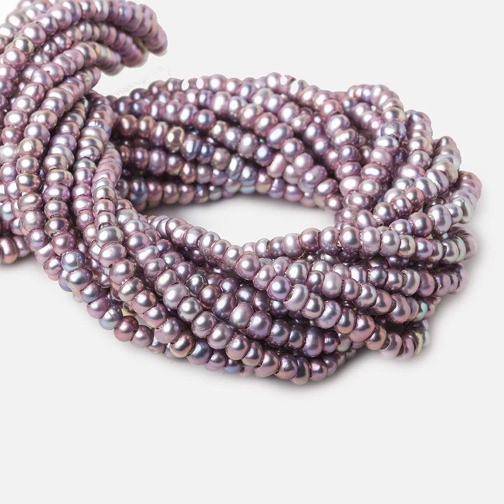 5x3mm MultiColor Purple Berry Off Round 2.5mm Large Hole Pearls 15 inch 120 pieces - Beadsofcambay.com