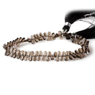 5x3mm Smoky Quartz Faceted Pear Bead 8 inch 115 pieces - Beadsofcambay.com