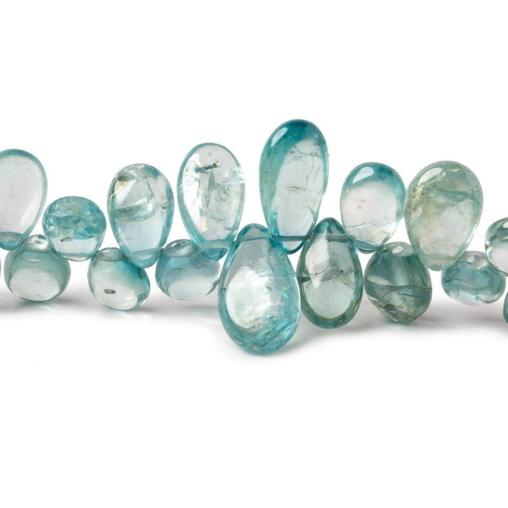 5x4-10x6mm Blue Zircon Plain Pears 8 inch 68 beads A - Beadsofcambay.com