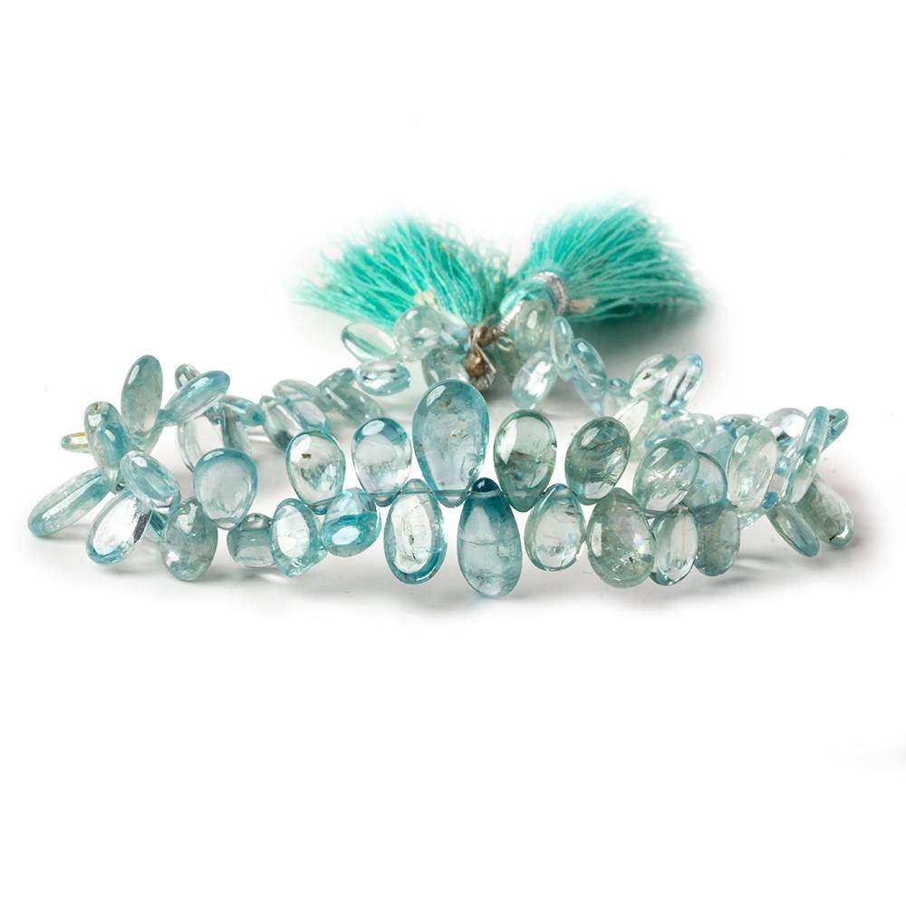 5x4-10x6mm Blue Zircon Plain Pears 8 inch 68 beads A - Beadsofcambay.com