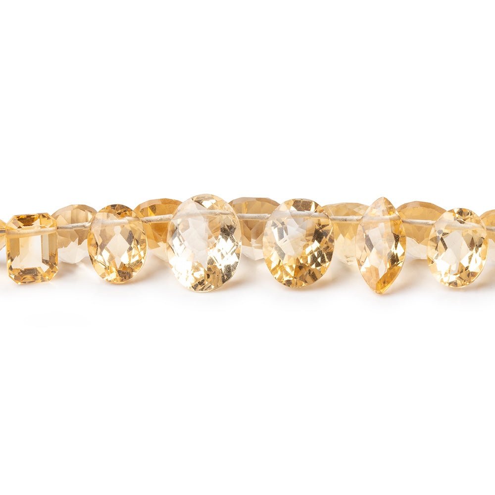 5x4-10x7mm Citrine Faceted Mixed Shaped Beads 5 inch 32 pieces AAA - Beadsofcambay.com