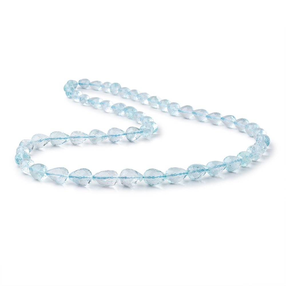 5x4-10x8mm Aquamarine Faceted Tear Drops 18 inch 54 beads AA - Beadsofcambay.com