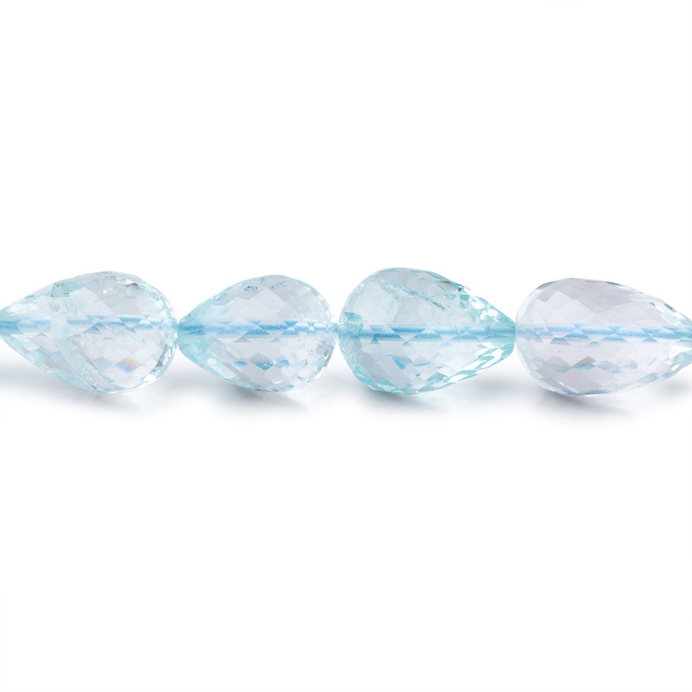 5x4-10x8mm Aquamarine Faceted Tear Drops 18 inch 54 beads AA - Beadsofcambay.com
