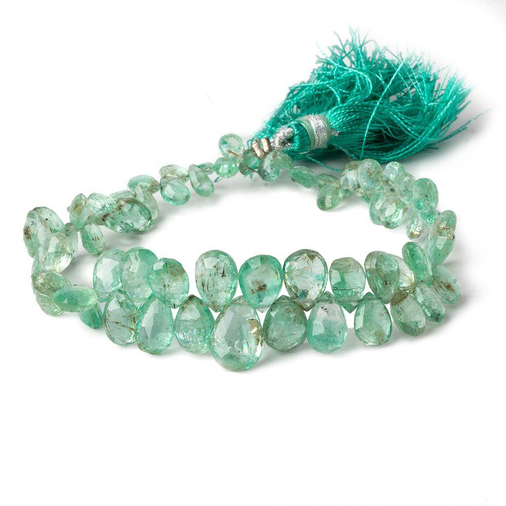 5x4-11x7mm Colombian Emerald Faceted Pears 7.75 inch 69 beads AAA - Beadsofcambay.com