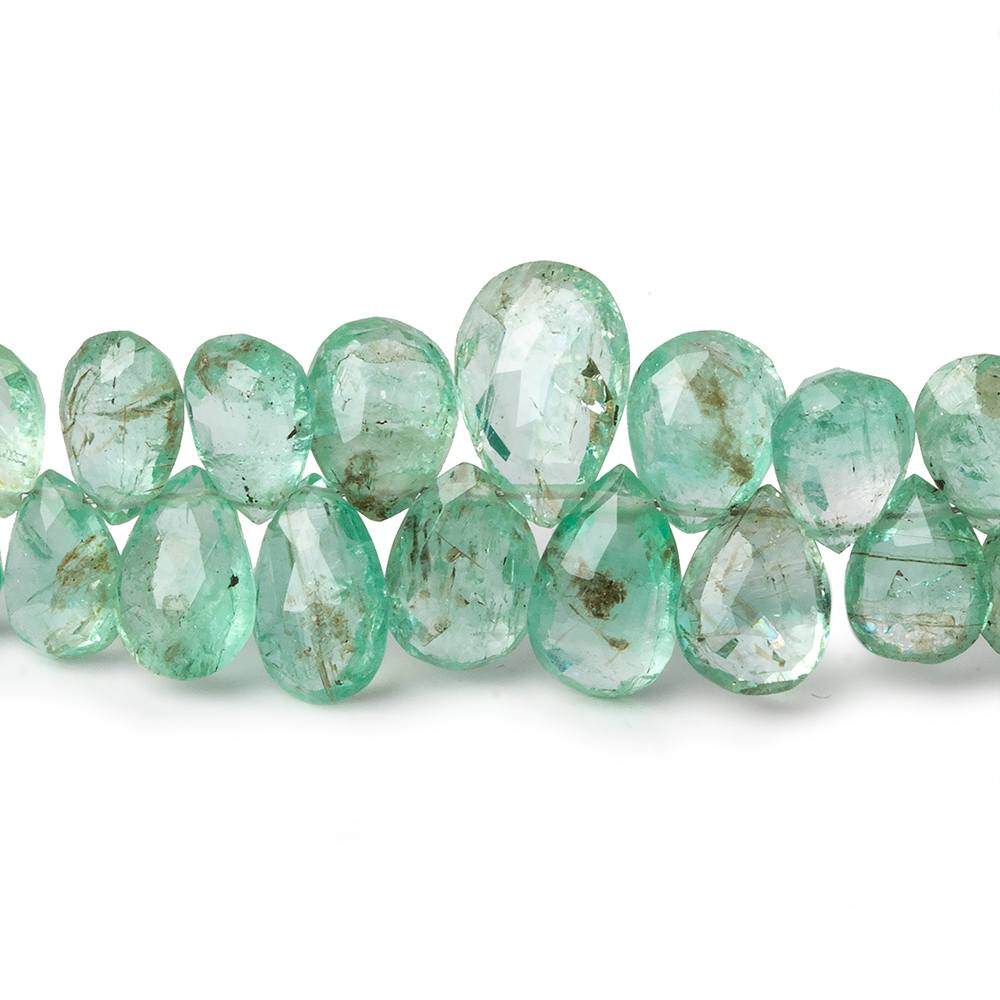 5x4-11x7mm Colombian Emerald Faceted Pears 7.75 inch 69 beads AAA - Beadsofcambay.com