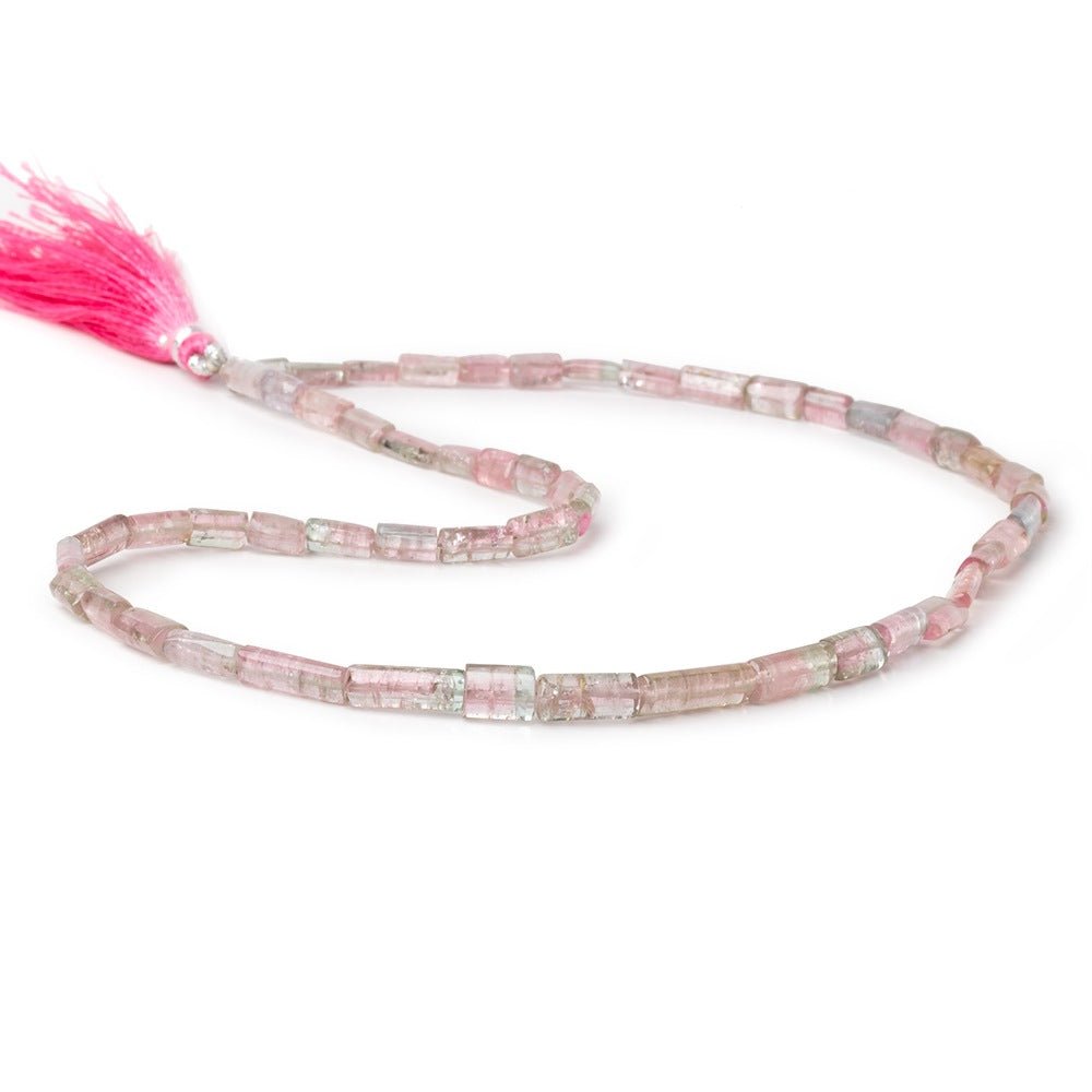 5x4-13x5mm Multi Color Tourmaline Natural Tube Beads 16 inch 53 pieces AA - Beadsofcambay.com
