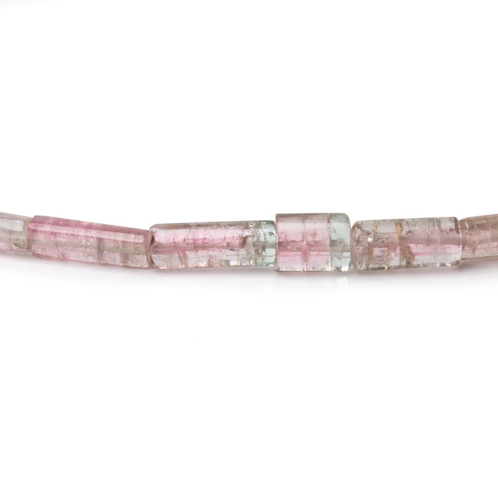 5x4-13x5mm Multi Color Tourmaline Natural Tube Beads 16 inch 53 pieces AA - Beadsofcambay.com