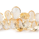 5x4-17x11mm Citrine Concave Faceted Pear Beads 8 inch 63 pieces AAA - Beadsofcambay.com