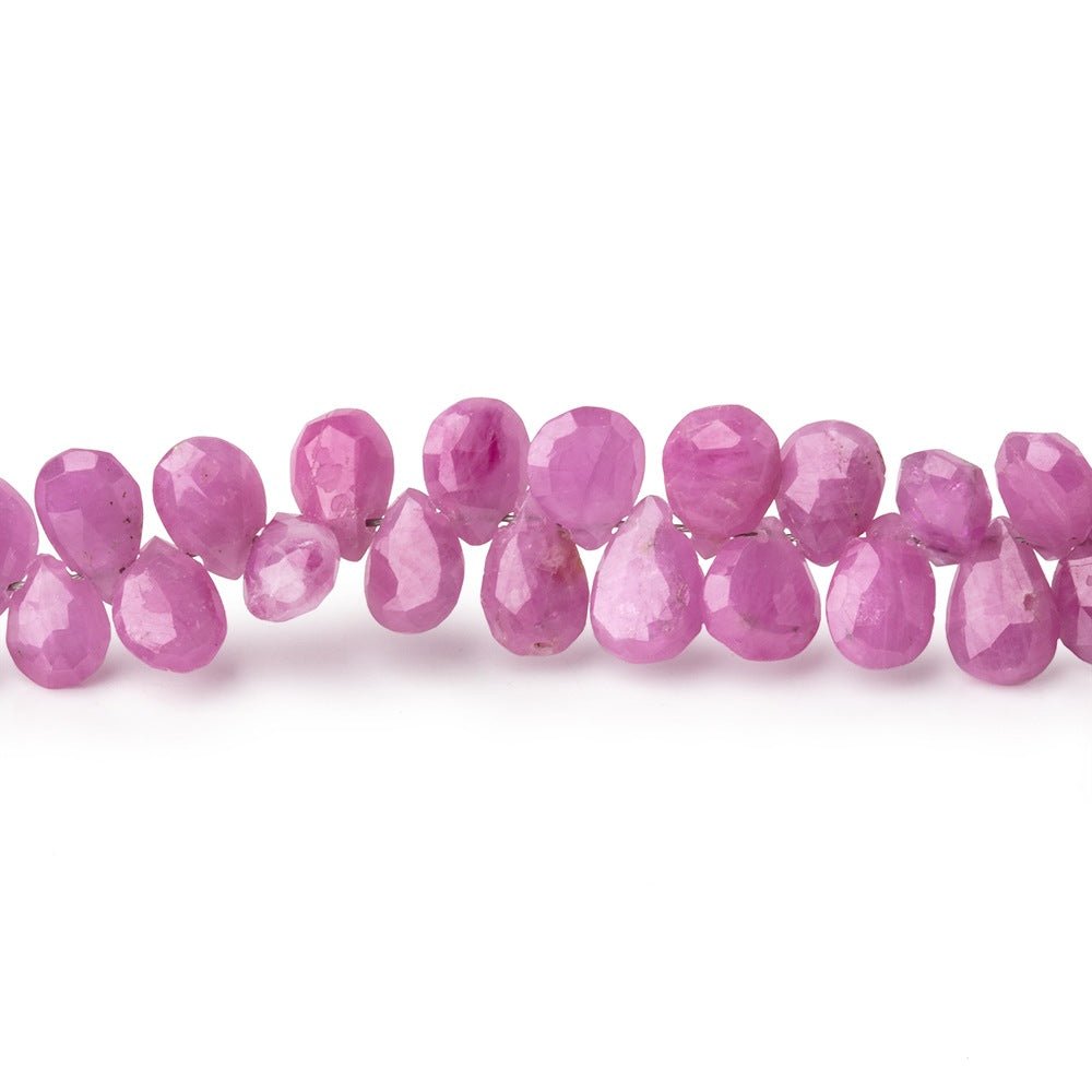 5x4-6.5x4mm Burmese Ruby Faceted Pear Beads 8 inch 90 pieces AA - Beadsofcambay.com