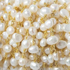 5x4-6x4mm Cream Baroque Freshwater Pearl Vermeil Chain by the foot 30 beads - Beadsofcambay.com