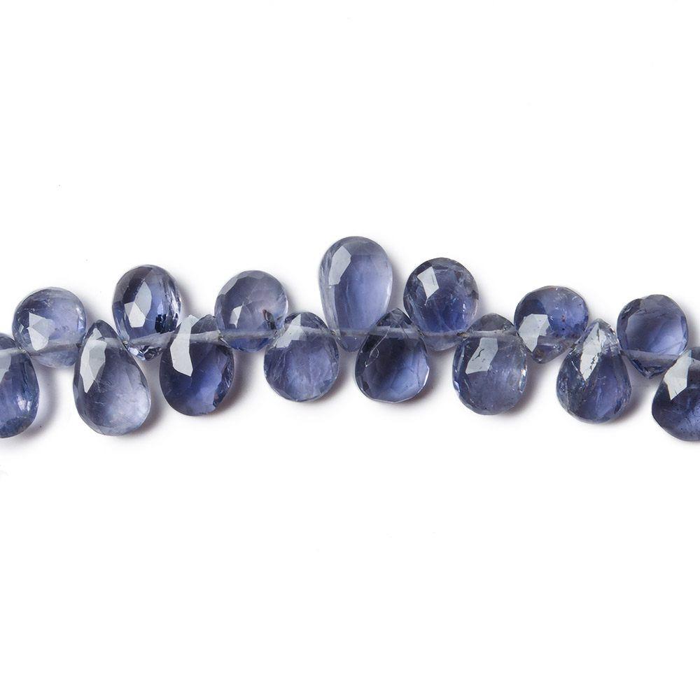 5x4-6x4mm Iolite Pear Briolette Beads 8 inch 70 pieces AAA - Beadsofcambay.com