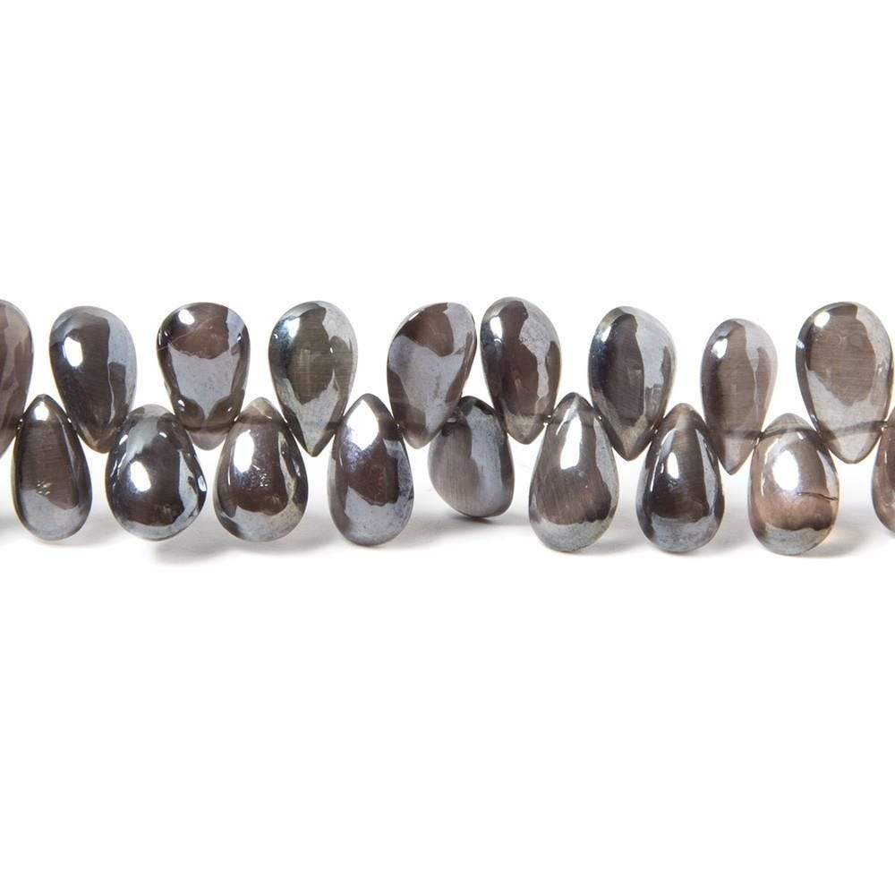 5x4-6x4mm Silver Mystic Cat's Eye Scapolite plain pears 8.25 inch 82 beads - Beadsofcambay.com