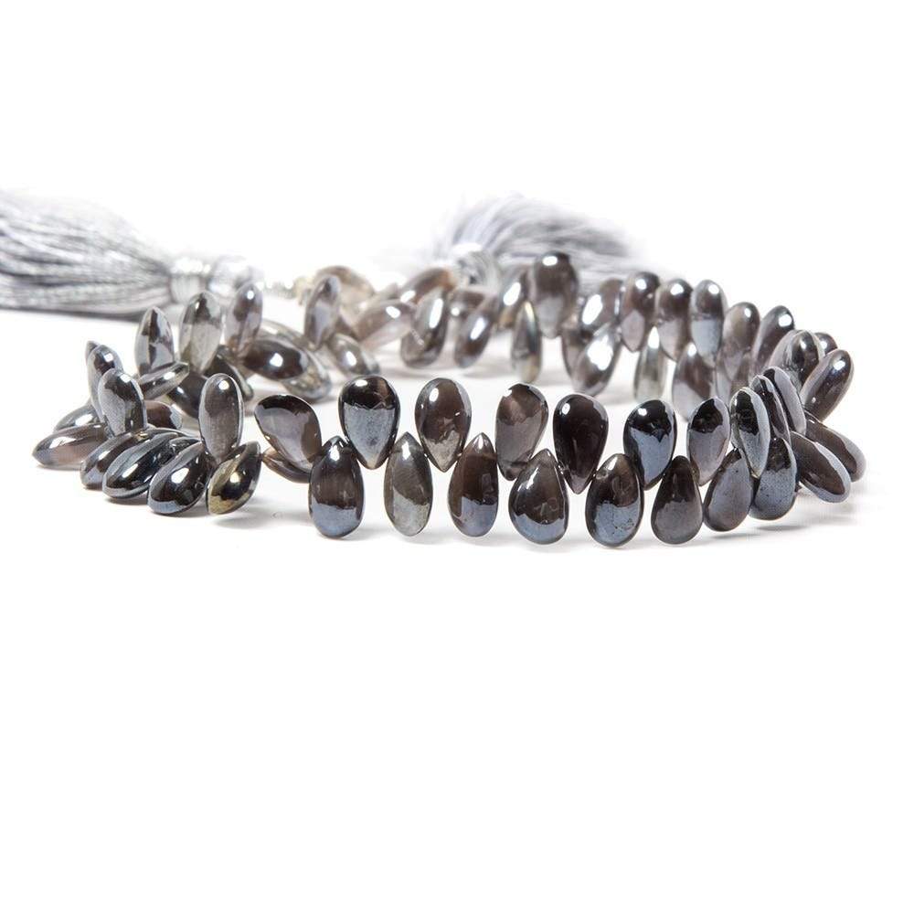 5x4-6x4mm Silver Mystic Cat's Eye Scapolite plain pears 8.25 inch 82 beads - Beadsofcambay.com